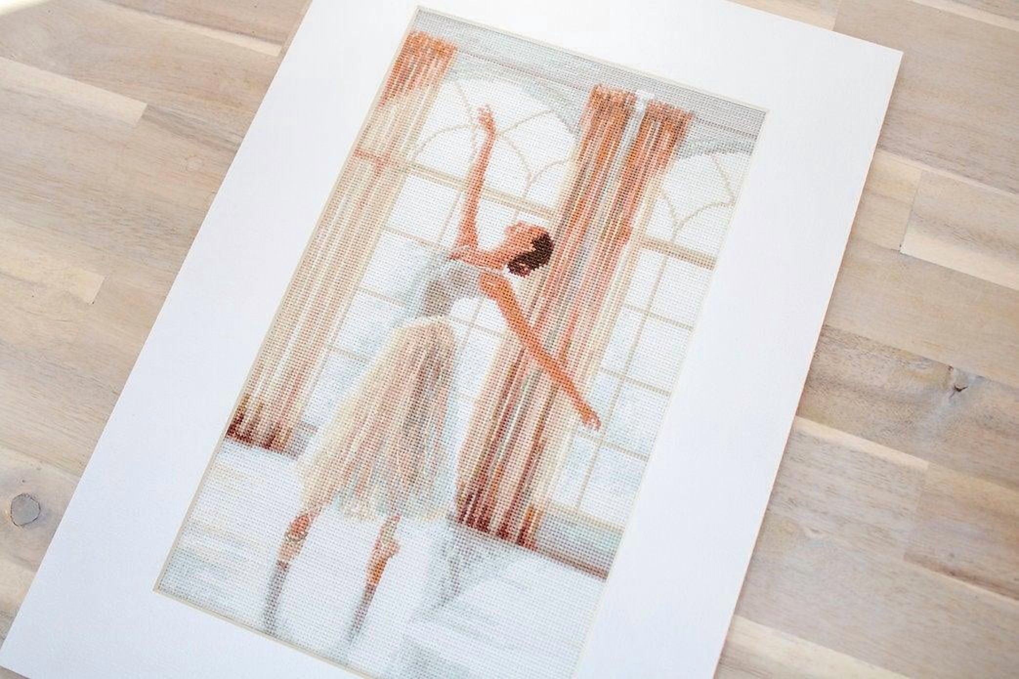 Counted Cross Stitch Kit Ballerina Leti906 By LetiStitch Needlework Girl White Canvas Cotton