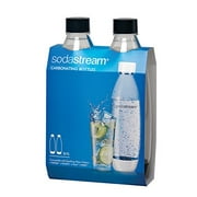 SodaStream 1741220010 Bouteilles de gazéification noires minces de 1 litre, paquet de deux, 1 litre