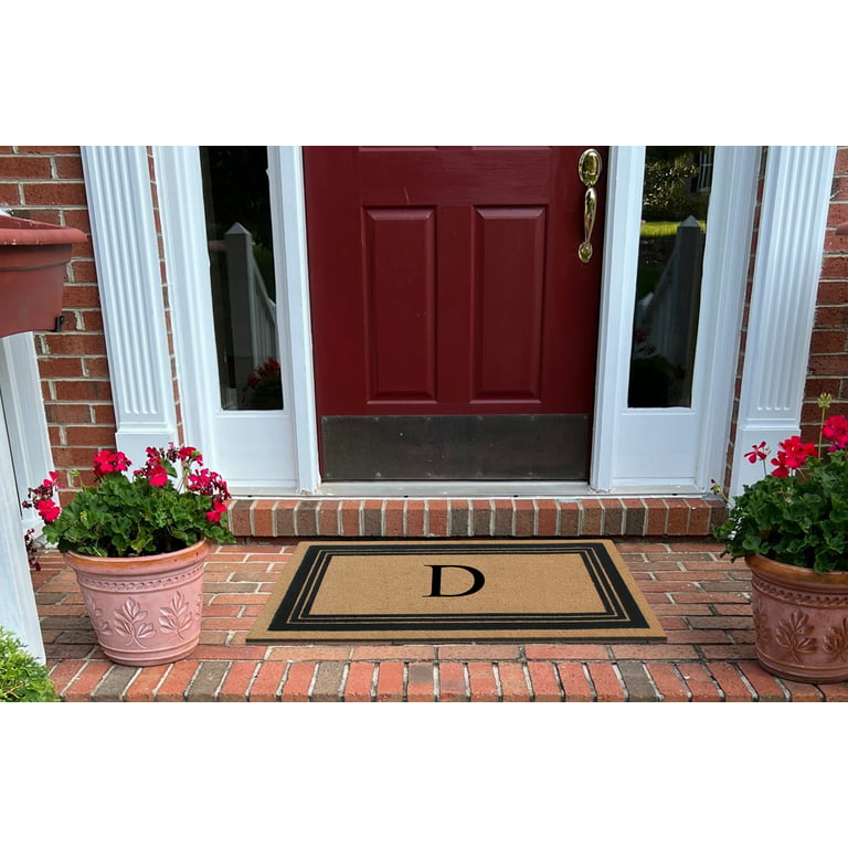 A1HC Natural Coir Monogrammed Entrance Door Mats, Durable Large Outdoor  Rug, Non-Slip, Flock Doormat, Thin-Profile Heavy Duty Door Mat, Indoor  Outdoor
