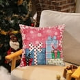 thumbnail image 2 of Christmas Pillow Covers Pink Xmas Gifts Snowflake Bow Decoration Throw Pillow Cases 18 x 18 Inch Cotton Linen Winter Christmas Farmhouse Cushion Cover Couch Sofa, 2 of 6