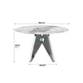 thumbnail image 6 of Miekor Furniture 53" Round Marble Dining Table with Silver Stainless Steel Design Base, Artificial Marble for 6 People, Dining Room/Living Room Kitchen Dining Table,White (Dining Table Only) 30888, 6 of 12