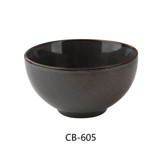 Yanco CB-605 Cowboy 5 x 2.625 in. Nappie Bowl, Brown - 15 oz - China - Pack of 36