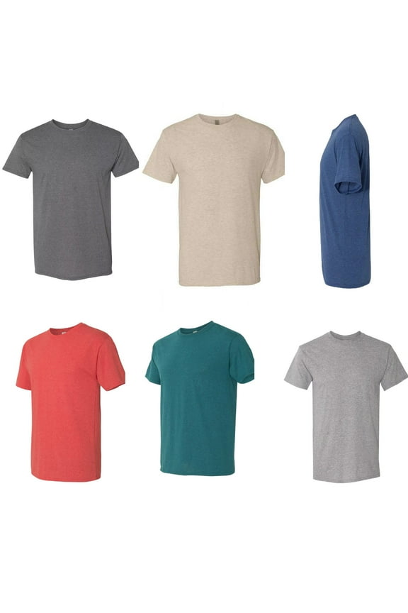 Men's Tri-Blend 6-Pack T-Shirts Crewneck Assorted Colors 3X