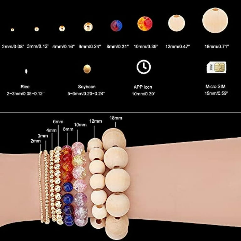 PH PandaHall 180pcs 18K Gold Plated Beads, 3mm 4mm 6mm Bracelet Beads  Smooth Metal Spacer Beads Seamless Gold Ball Brass Tiny Beads for Summer  Hawaii