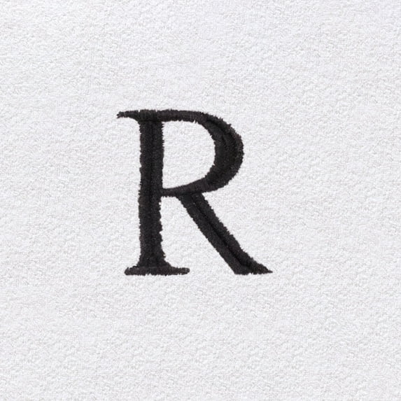 Egyptian Cotton Adult Unisex Monogrammed Bathrobe Letter R / Large/X-Large