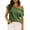 Army green, variant on Short Sleeve Womens One Shoulder Sweater Tops Casual Loose Knit Going Out Shirt