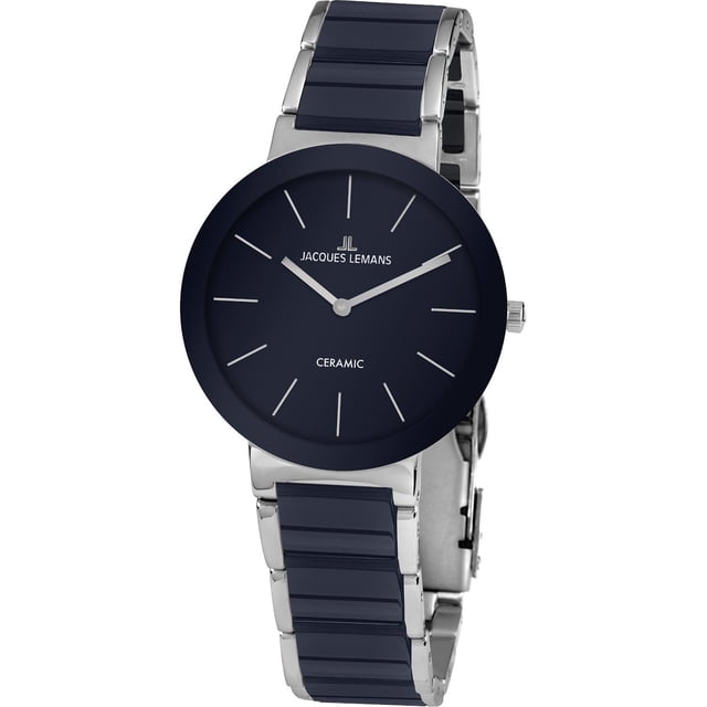 Reloj Jacques Lemans 42-8H Ceramic Cáratula azul con detalles plateados-Azul Jacques Lemans 42-8H
