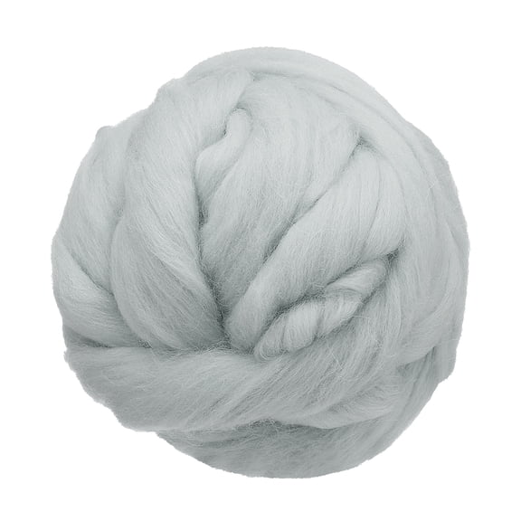 Uxcell 3.53oz Wool Roving Yarn Felting Wool Fiber for Needle Felting and Craft Supplies, Plain Gray