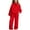 Red, variant on CPNG Teens Kids Girls Sweatsuit 2 Piece Set Half Zip Solid Color Sweatsuits Pullover Sweatshirts and Jogger Sweatpants Sweat Set(Purple,10-11 Years)