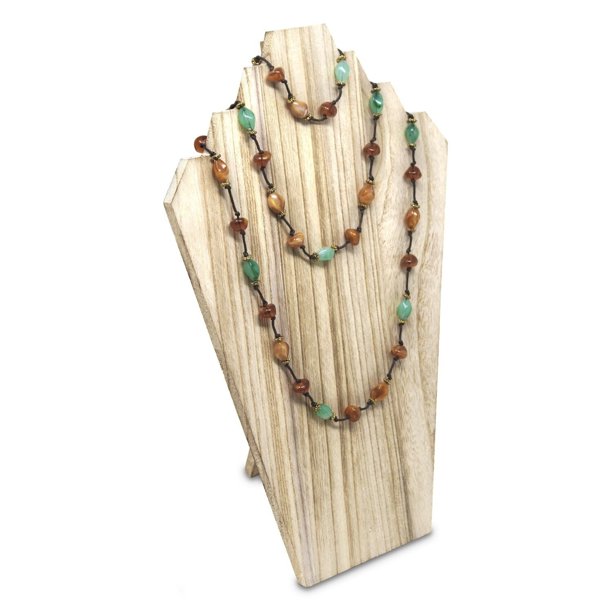Ikee Design Wooden Jewelry Display Bust Easel 3 Necklaces, Available in