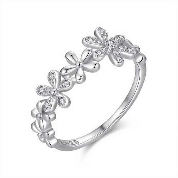 Trendy Daisy Flower Engagement Rings For Women Gift 1.6 Ct Diamond 14K White Gold Over