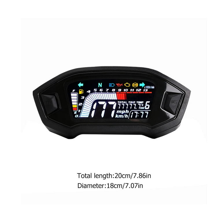 Motorcycle LCD GPS speedometer with RPM Tachometer Fuel Gauge Water temp  Gauge
