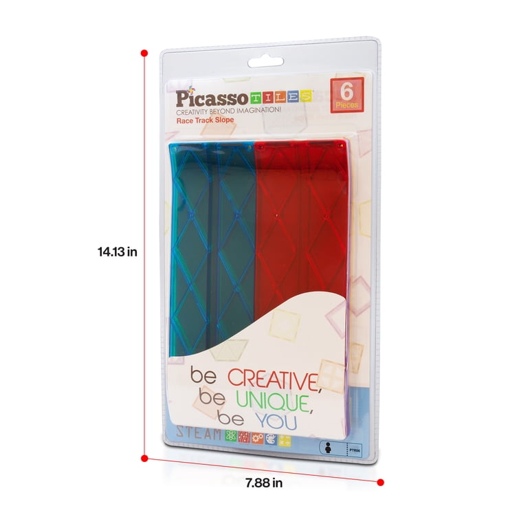 PicassoTiles Magnetic Race Track Expansion Set, 6 Pieces photo 6