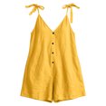 thumbnail image 6 of PBFRDSJ Womens Spaghetti Strap V Neck Plus Size Romper Sleeveless Button Down Wide Leg Short Jumpsuit Casual One Piece Romper Sizes S-3XL, 6 of 6