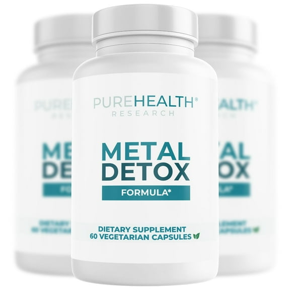Heavy Metal Detox - Heavy Metal Cleanse Supplement to Flush Pollution From Your Body - Liver Cleanse Formula by PureHealth Research x3