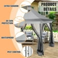 thumbnail image 4 of COBIZI 12'x12' Gazebo Tent Outdoor Pop up Gazebo Canopy Shelter with Mosquito Netting, Light Gray, 4 of 13