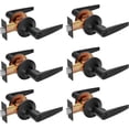 thumbnail image 1 of of Lever Keyed Entry Door Lever Handle Lock Universal Door Knob Hardware Nickel Brushed Color (MRCA), 1 of 5