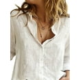thumbnail image 5 of Yunliwuli Women's Long Sleeve Shirts, Casual Loose Button-Down Turndown Collar Tops, Office Lady Outwear Top Cloth, 5 of 6