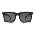 thumbnail image 3 of Beveled Thick Plastic Retro Horn Rim Rectangle Sunglasses Green - Black, 3 of 8