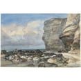 thumbnail image 2 of Edward William Cooke 18x14 Black Ornate Wood Framed Double Matted Museum Art Print Titled - The Rocky Beach and Cliffs at Fecamp (Mid-1830s), 2 of 5