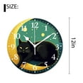thumbnail image 2 of 12 Inch Wall Clock Battery Operated Silent Clock Decorative for Office, Kitchen, Outdoor, Living Room，Cat Moon Cute Animal Exquisite Design, 2 of 4