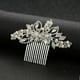 thumbnail image 3 of Nvzi Horquillas para el pelo de boda con flores para novias, peinetas con perlas de cristal, pinzas para el pelo, accesorios para el pelo de boda dorados, joyas plateadas, 3 of 4