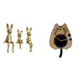 thumbnail image 1 of Figura decorativa familiar y reloj de pared silencioso para escritorio, mesa, armario, estantería, cocina, oficina, hogar., 1 of 8