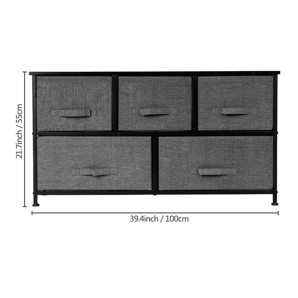 Lowestbest 2-Tier Drawer Dresser, Dresser Drawer Organizer 5 Drawers, End Table Storage Cabinet, Easy Pull Fabric Bins, Wooden Side Table for Bedroom, Hallway, Entryway Furniture, Gray Lowestbest 2-Tier Drawer Dresser, Dresser Drawer Organizer 5 Drawers, End Table Storage Cabinet, Easy Pull Fabric Bins, Wooden Side Table for Bedroom, Hallway, Entryway Furniture, Gray