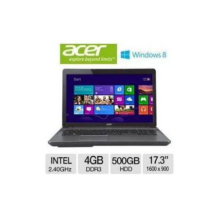 Acer Aspire E Series Notebook - Intel Pentium 2020M,2.4GHz, 4GB RAM, 500GB HDD,