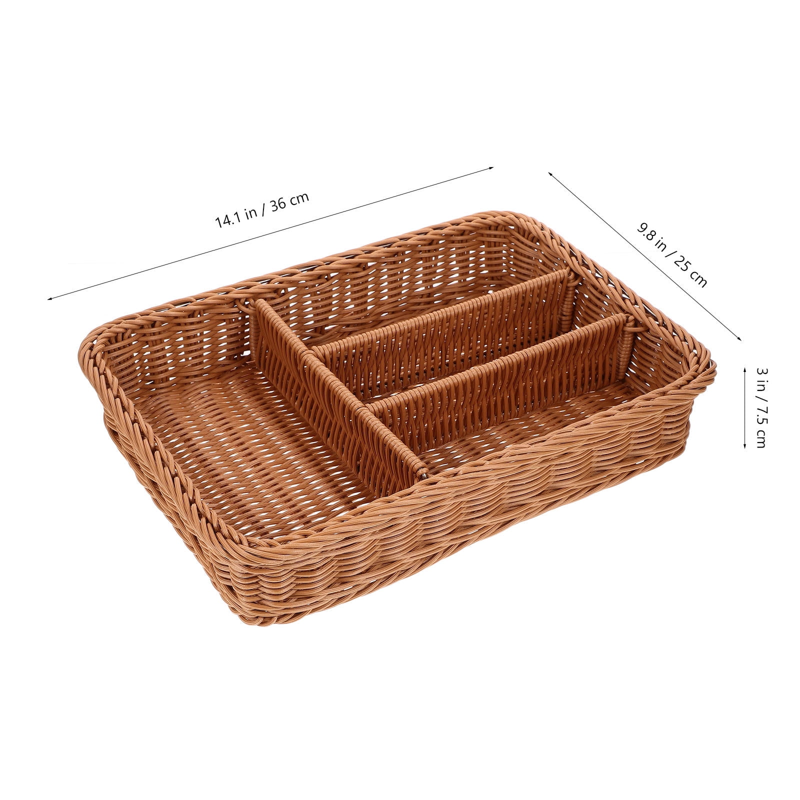 MIPCASE Cutlery Storage Basket for Silverware and Utensils, Chocolate PP Holder Tray Organizer for Kitchen Drawer