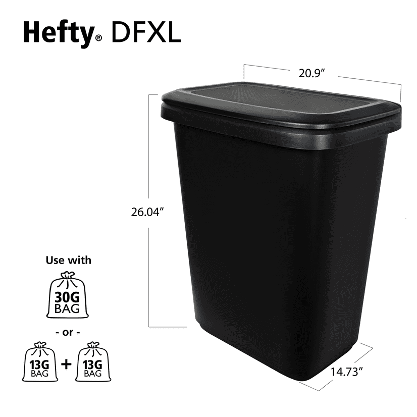 Hefty 20 4 Gallon Xl Divided Trash Can Walmart Com Walmart Com