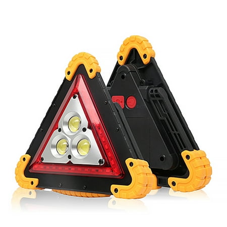 

LED Portable Work Light， Emergency Warning Flashlight Traffic Warning Light Triangle COB Rechargeable Portable Handle Car Repair Flood Light 30W