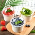thumbnail image 3 of 50 Pack 10oz Plastic Dessert Cups with Spoons Dome Lids(Hole in the Lid), PET Dessert Cups,Disposable Snack Bowls for Ice Cream,Cake,Fruit,Parfait, Pudding and Jello Shot, 3 of 6