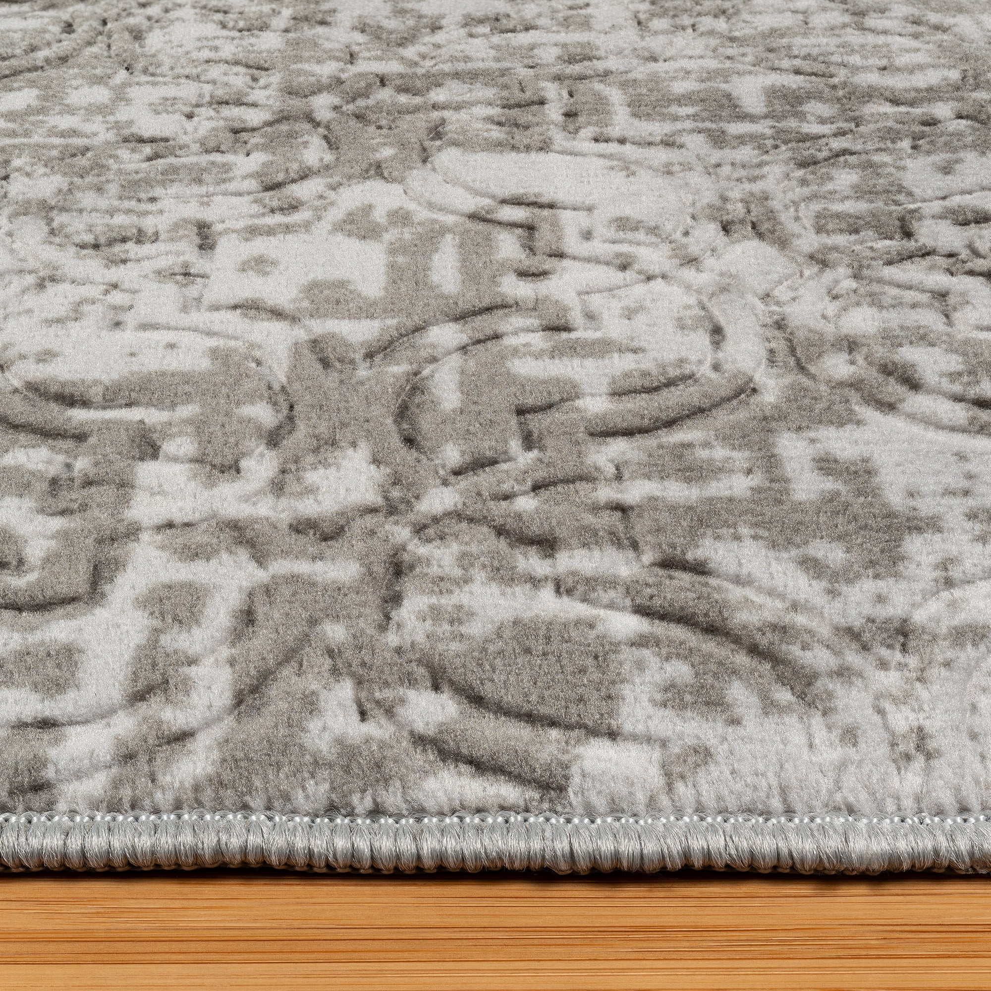 Shadow Thandi Transitional Geometric Silver Area Rug, 2x6