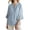 Light blue, variant on Sleeve Top Solid Color Fashion Casual Loose V Neck Shirt Dark Blue XL