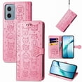 thumbnail image 1 of Funda Cartera FOXDOCK para Motorola Moto E15 , Flip PU con Relieve de Gatos y Perros, Tarjetero y Soporte, 1 of 6
