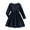 Navy, variant on Girls Long Sleeve Velvet Dress with Sparkle Details A Line Party Gown for Kids with Adjustable Waist Tie and Soft Lining
