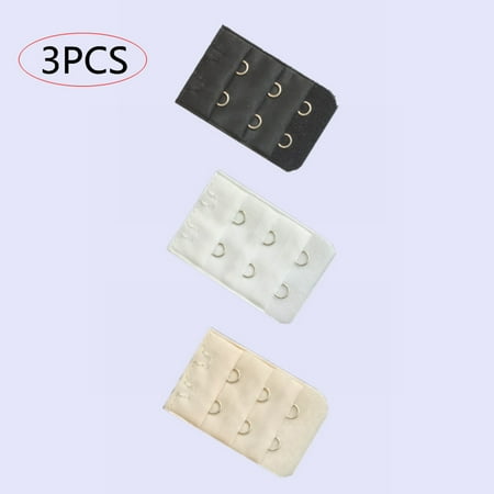 

Biplut 3Pcs 2/3/4 Hooks Adjustable Underwear Strap Extension Bra Buckles Extenders