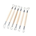 thumbnail image 4 of 6Pcs Poterie Céramique Outils en Argile Double Tête Poignée Bois Argile Robuste Polyvalente, 4 of 9