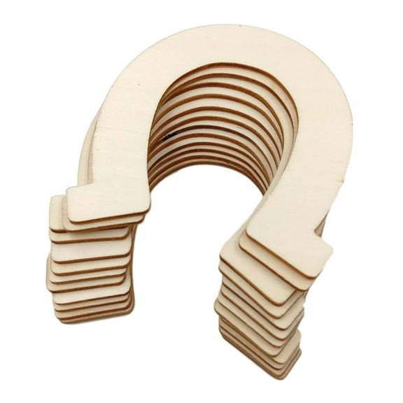 24 PCS Horseshoes Leaf Decor DIY Decoration Supplies Horseshoe Cutouts Planks Horseshoe Natural Chip Shape Child