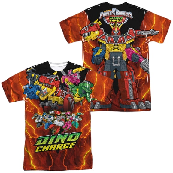 Power Rangers Zord Power Unisex Adult Sublimated Costume T Shirt (Front/Back), Medium Multicolor