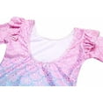 thumbnail image 3 of Oudiya Girls Ruffle Long Sleeve Gymnastics Leotard Low Back Glitter Ballet Leotards for Kids 3-10Y, 3 of 7