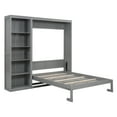 thumbnail image 5 of New Full Size Murphy Bed Wall Bed with Shelves,Gray, 5 of 10