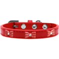 thumbnail image 1 of Red Glitter Bow Widget Dog Collar Red Size 14, 1 of 1