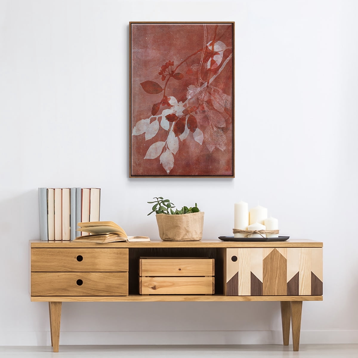 Branching Out XVI Framed Premium Gallery Wrapped Canvas - Ready to Hang - 17 x 25 - Walnut Floating Frame