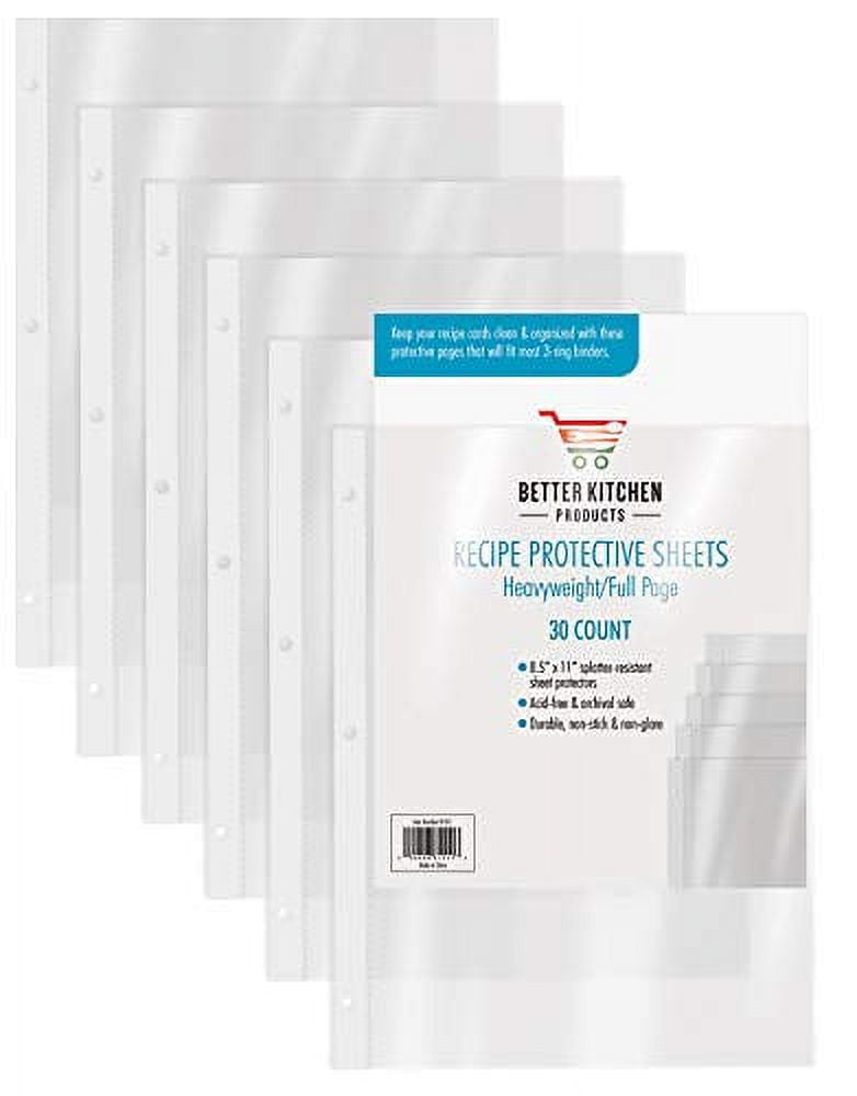 Better Kitchen Products, Recipe Card Page Protectors, 50 Count, 4x6 inch  Pockets for Binders, Reinforced 3-Ring Hole - Walmart.com