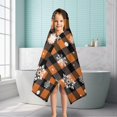 thumbnail image 6 of Orange and Black Plaid Christmas Snowflake Pattern Hooded Bath Towel，50"x30" for Ages 3 To 12 Kids, Quick Dry Lightweight Soft Microfiber Hood Beach Towel Cover Up for Kids, 6 of 7