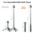thumbnail image 3 of Cámara Trípode UURIG TP-02 Soporte multifuncional para trípode Selfie Stick con cabezal de bola flexible Soporte para teléfono 130 cm Altura máxima Conexión de tornillo de 1/4 pulgada para cámara d UURIG Trípode, 3 of 7