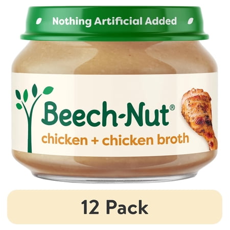 (12 pack) Beech-Nut Stage 1 Baby Food, Chicken & Chicken Broth, 2.5 oz Jar