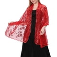 thumbnail image 2 of EliteGoogv Hot Selling Sequins Shawl Glitter Bridal Outerwear For Wedding Evening Dress Bridesmaid Formal Party Matching Accessory,Red,One Size, 2 of 5